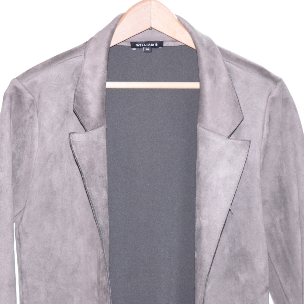 William B Women Medium Gray Blazer Jacket